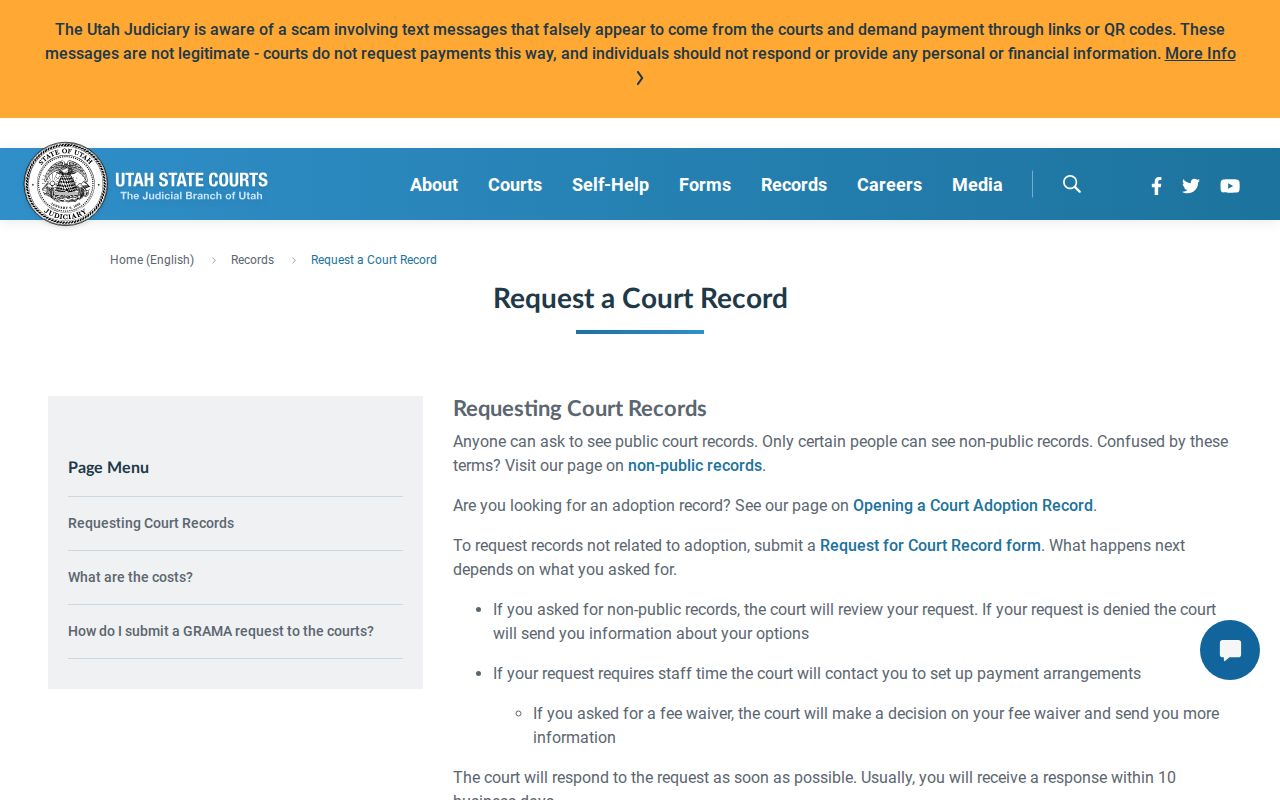 Davis County court record request options