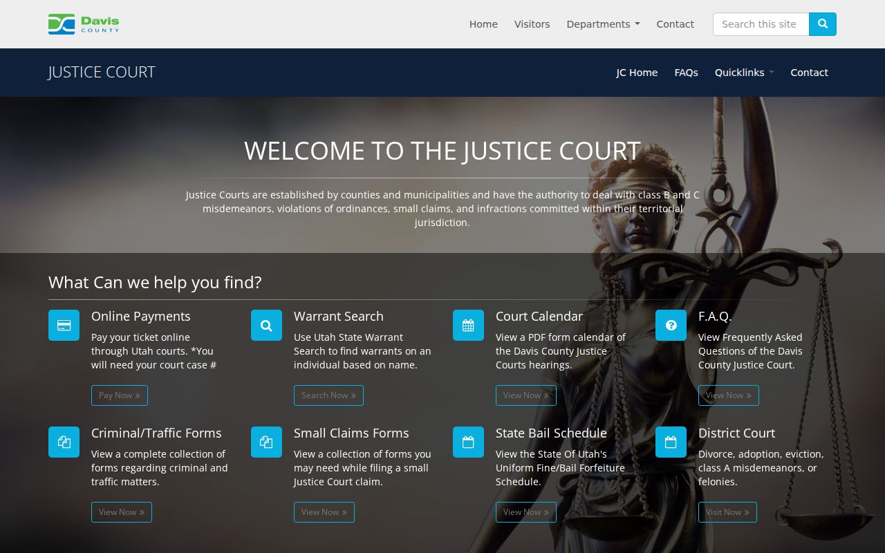Davis County traffic court service links