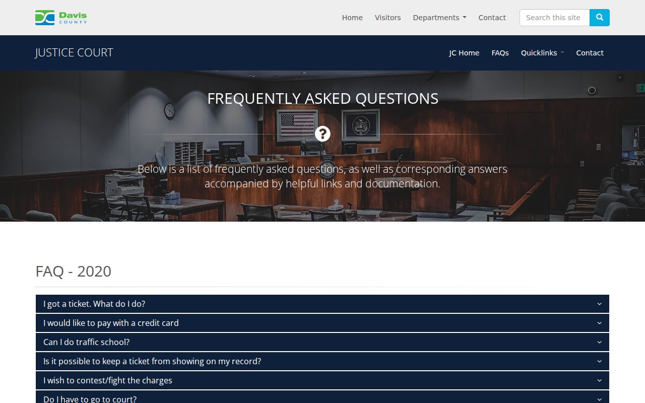 Davis County traffic court payment and timing instructions